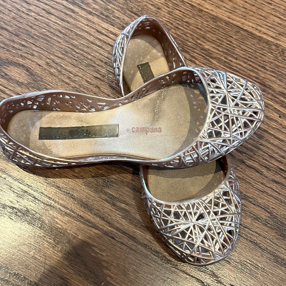 Mini Melissa rose gold shoes
